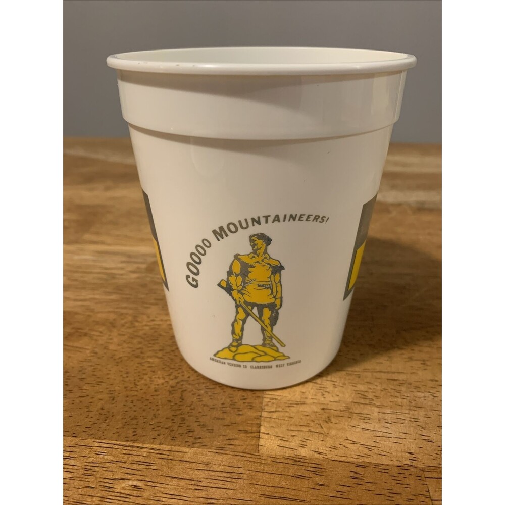 West Virginia Goooo Mountaineers! Plastic Vintage Cup College Rare School WV